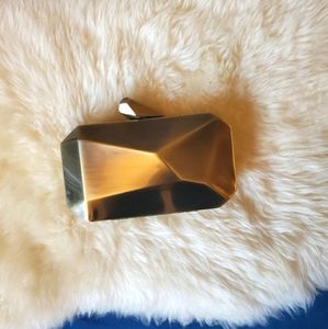 Bronze metal geometric clutch